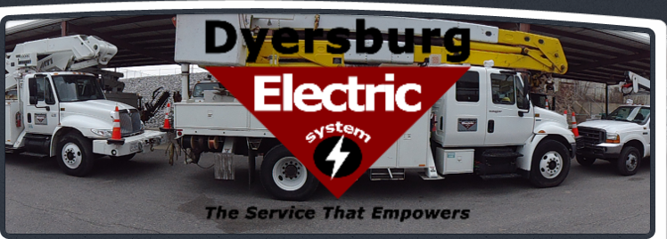 Dyersburg Electric System with Three Power Line Construction Trucks